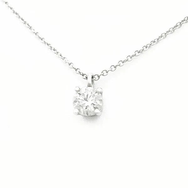 TIFFANY & CO. SOLITAIRE DIAMOND NECKLACE: Tiffany & Co. Solitaire Diamond Necklace Brand: Tiffany & Co. Type/Style: Necklace Material: Pt950 Color: Pt Size: Size: Chain Length 16.34 in (41.5 cm) Accessories: None Accessories Notice: When