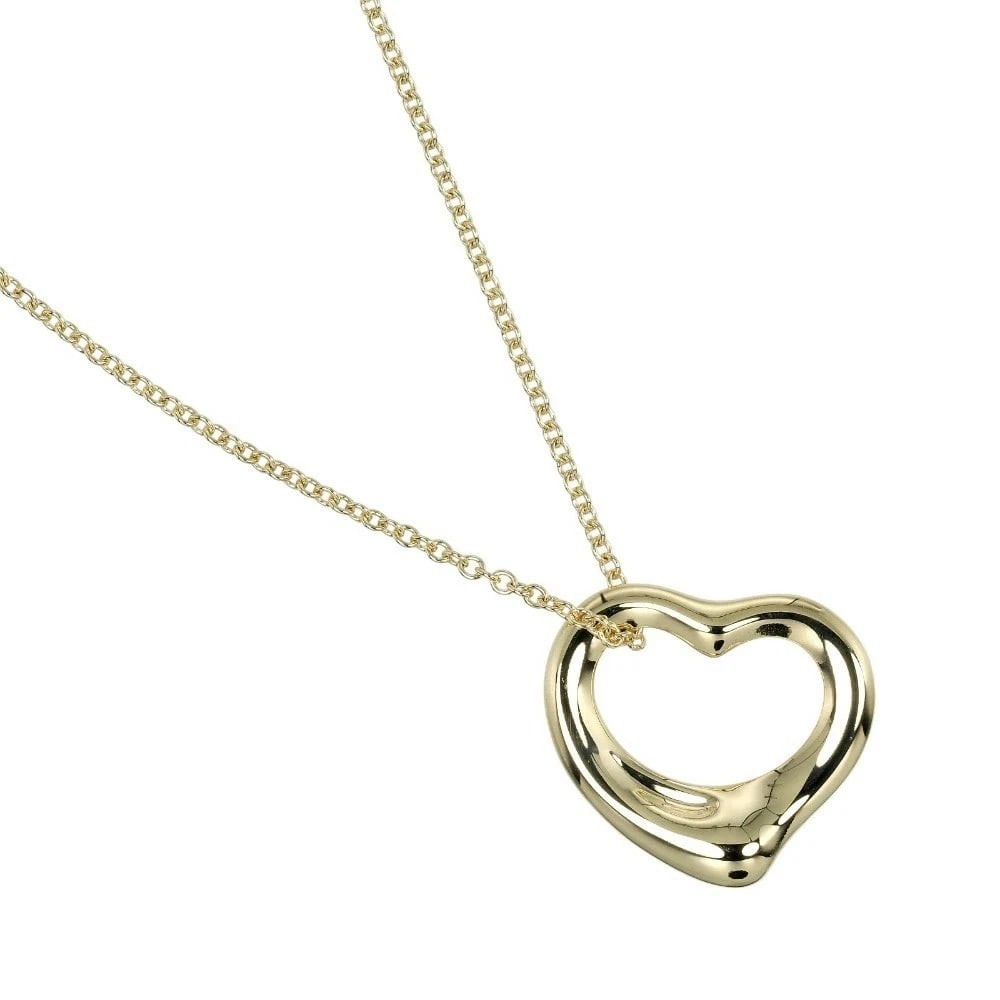TIFFANY & CO. OPEN HEART NECKLACE: Tiffany & Co. Open Heart Necklace Brand: Tiffany & Co. Type/Style: Necklace Material: 18K Yellow Gold Color: YG Size: Necklace Length: 15.75 inches (40 cm) Pendant Size: 0.62 in (W) ? 0.56 in (H) (15.