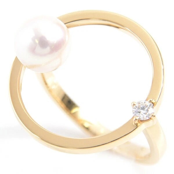 TASAKI KINETIC PEARL DIAMOND RING: TASAKI Kinetic Pearl Diamond Ring Brand: TASAKI Type/Style: Ring Material: 750YG, Main Stone/Creation Pearl Color: YG Size: US6 Accessories: None Accessories Notice: When purchasing pre-ow