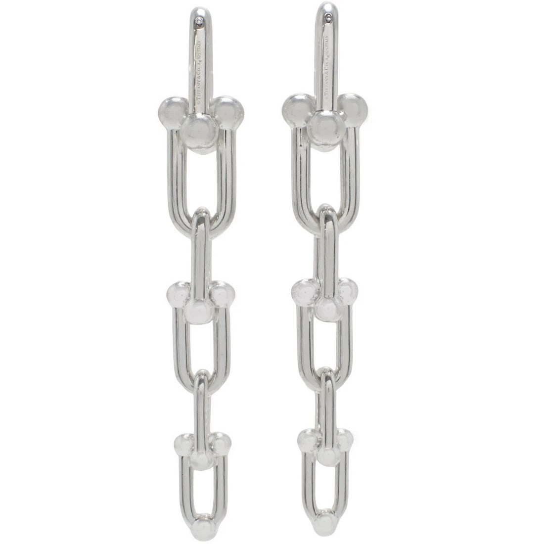 TIFFANY & CO HARDWEAR GRADUATED LINK EARRINGS: Tiffany & Co HardWear Graduated Link Earrings Brand: Tiffany & Co. Type/Style: EarRings Material: Silver 925 Color: Silver Size: Size: Approx. 3.15 in (8.0 cm) length Accessories: None Acc
