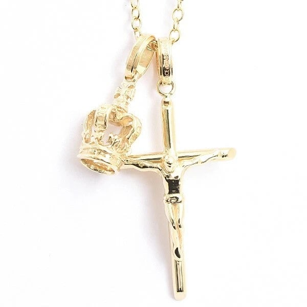 DOLCE & GABBANA CROSS CROWN NECKLACE: Dolce & Gabbana Cross Crown Necklace Brand: Dolce&Gabbana Type/Style: Necklace Material: 18K Yellow Gold Color: YG Size: Necklace Length: Approx. 25.6 inches (65 cm), adjustable at approx. 17.9 in