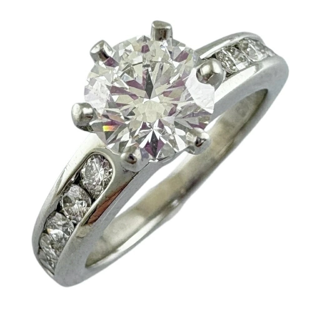 TIFFANY & CO. SOLITAIRE DIAMOND RING: Tiffany & Co. Solitaire Diamond Ring Brand: Tiffany & Co. Type/Style: Ring Material: Pt950 Color: Pt Size: US4.25 Accessories: None Accessories Notice: When purchasing pre-owned goods, ple