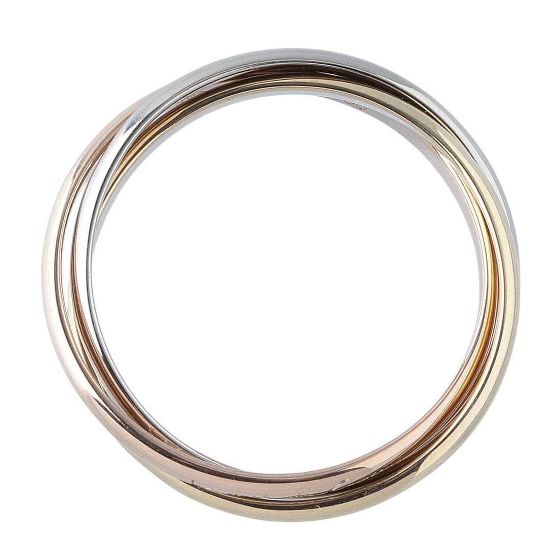 CARTIER TRINITY RING: Cartier Trinity Ring Brand: Cartier Type/Style: Ring Material: 18K PG WG YG Color: PG WG YG Size: US6 Accessories: None Accessories Notice: When purchasing pre-owned goods, please refer to the photos