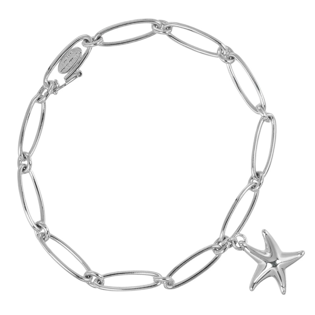 TIFFANY & CO. STARFISH OVAL LINK BRACELET STERLING S: Tiffany & Co. Starfish Oval Link Bracelet Sterling S Brand: Tiffany & Co. Type/Style: Bracelet Material: Sterling Silver 925 Color: Silver Size: . 9.45 inches (24 cm) Band Width: Approx. 0.19 inches
