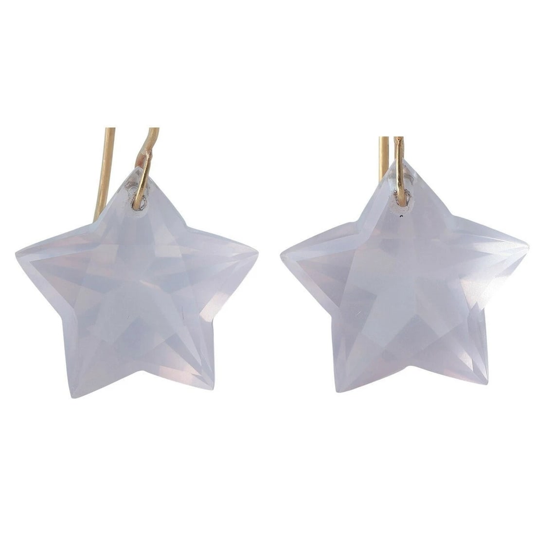 AUTHENTIC TAILLAC WONDER ROSE QUARTZ STAR HOOK EARRINGS (1 of 4)