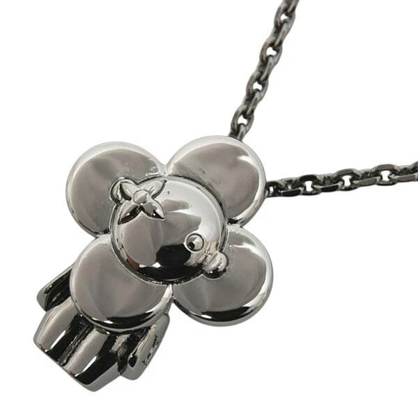 LOUIS VUITTON VIVIENNE PENDANT NECKLACE: Louis Vuitton Vivienne Pendant Necklace Brand: Louis Vuitton Type/Style: Necklace Material: Ruthenium Plated Metal Color: None Size: Size: Chain length approx. 23.4 in (59.5 cm) / Pendant approx. 0.79