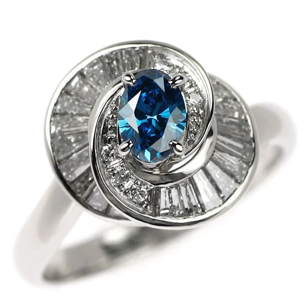 GINZA MIWA PT900 TREAT BLUE DIAMOND RING: Ginza Miwa Pt900 treat blue diamond ring Brand: None Type/Style: Ring Material: Pt900 Color: PT Size: 6US Accessories: None Accessories Notice: When purchasing pre-owned goods, please refer to the