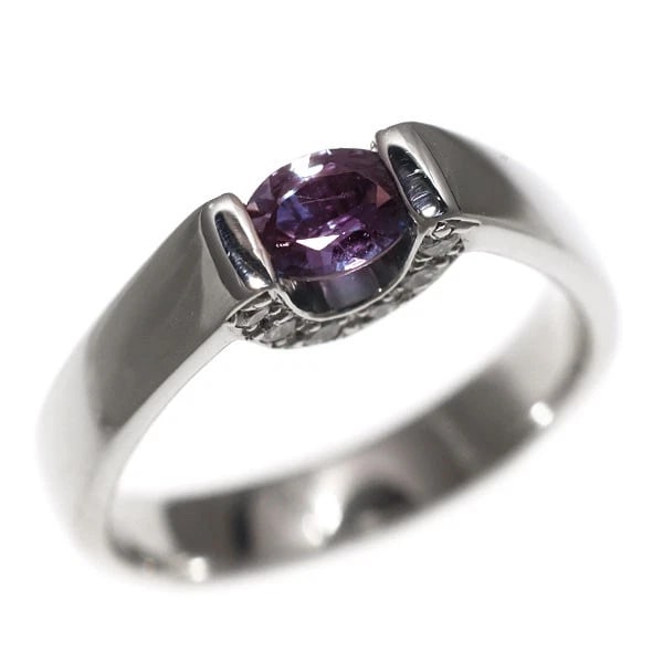 RARE PT900 BRAZILIAN ALEXANDRITE DIAMOND RING: Rare Pt900 Brazilian Alexandrite Diamond Ring Brand: None Type/Style: Ring Material: Pt900, Main Stone/Creation Alexandrite Color: PT Size: 5.25US Accessories: None Accessories Notice: When