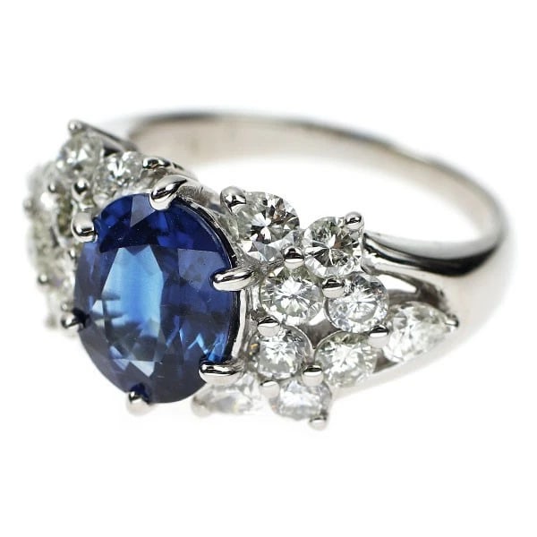 PT900 SAPPHIRE DIAMOND RING - 2