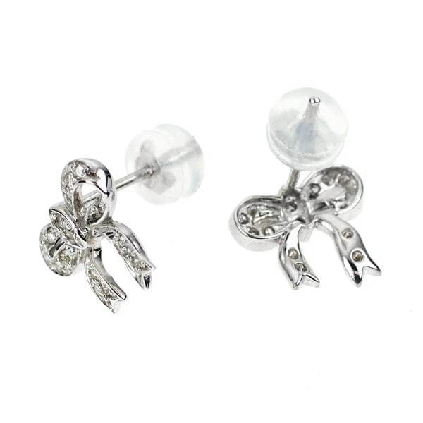 K18WG DIAMOND EARRING - 2