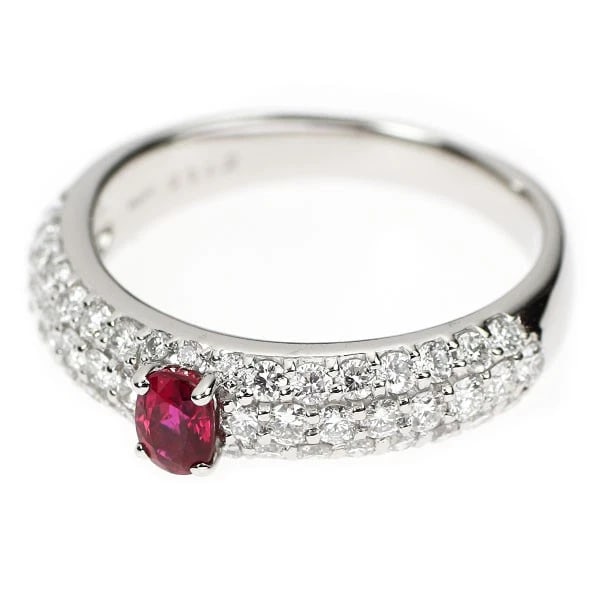 PT900 RUBY DIAMOND RING - 2