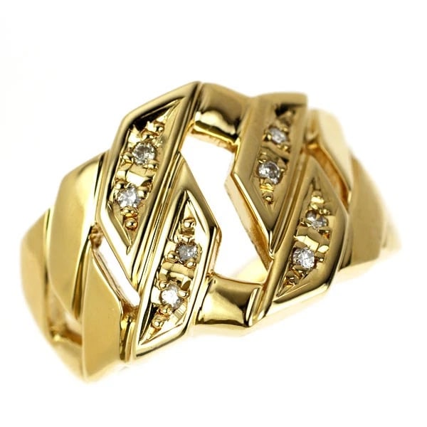 K18YG DIAMOND RING: K18YG diamond ring Brand: None Type/Style: Ring Material: K18YG Color: YG Size: 6.75 - 7US Accessories: None Accessories Notice: When purchasing pre-owned goods, please refer to the photos