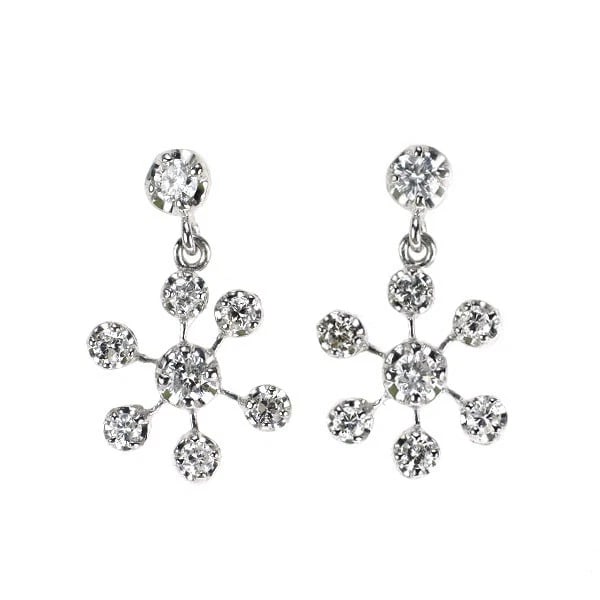 K18WG DIAMOND EARRING: K18WG diamond earring Brand: None Type/Style: piercing Material: K18WG Color: WG Size: Length/Width/Diameter14.8 Accessories: None Accessories Notice: When purchasing pre-owned goods, please refer to