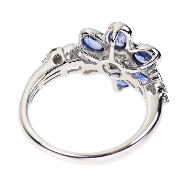K18WG SAPPHIRE DIAMOND RING - 2