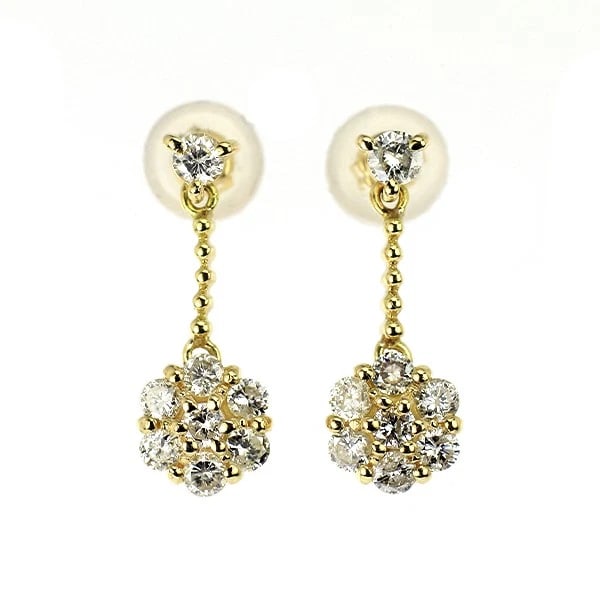 K18YG DIAMOND EARRING: K18YG diamond earring Brand: None Type/Style: piercing Material: K18YG Color: YG Size: Length/Width/Diameter16.2 Accessories: None Accessories Notice: When purchasing pre-owned goods, please refer to