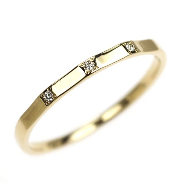 K18YG DIAMOND RING: K18YG diamond ring Brand: None Type/Style: Ring Material: K18YG Color: YG Size: 6.75 - 7US Accessories: None Accessories Notice: When purchasing pre-owned goods, please refer to the photos of the