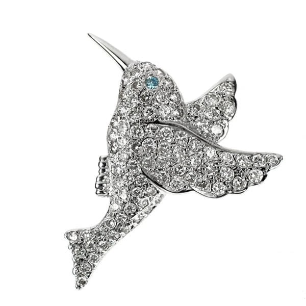 K18WG ICE BLUE/COLORLESS DIAMOND BROOCH AND PENDANT TOP: K18WG ice blue/colorless diamond brooch and pendant top Brand: None Type/Style: brooch Material: K18WG Color: WG Size: Length/Width/Diameter27.0 Accessories: None Accessories Notice: When purchasing