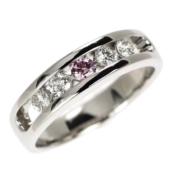 RARE PT900 NATURAL PINK/COLORLESS DIAMOND RING: Rare Pt900 Natural Pink/Colorless Diamond Ring Brand: None Type/Style: ring Material: Pt900 Color: none Size: 7.5 US Accessories: None Accessories Notice: When purchasing pre-owned goods,