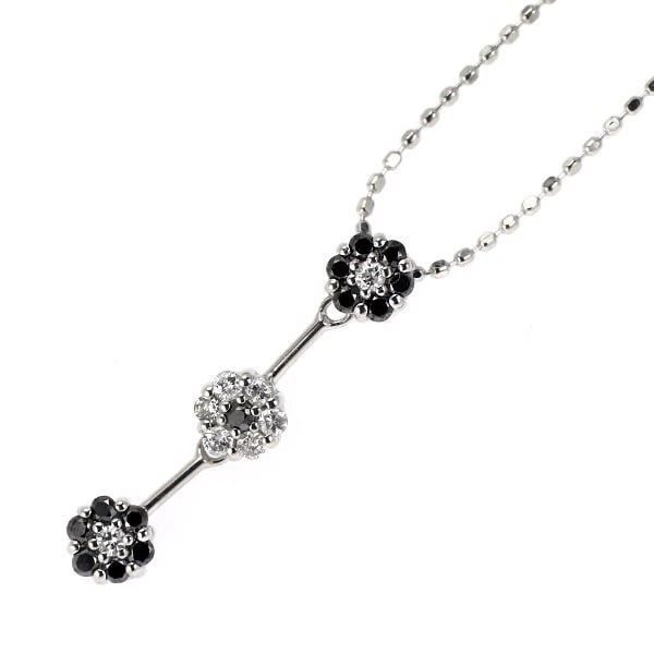 K18WG BLACK/COLORLESS DIAMOND PENDANT NECKLACE: K18WG black/colorless diamond pendant necklace Brand: None Type/Style: pendant necklace Material: K18WG Color: WG Size: Necklace: Chain Length 40 Length/Width/Diameter20.0 Width/Thickness4.3