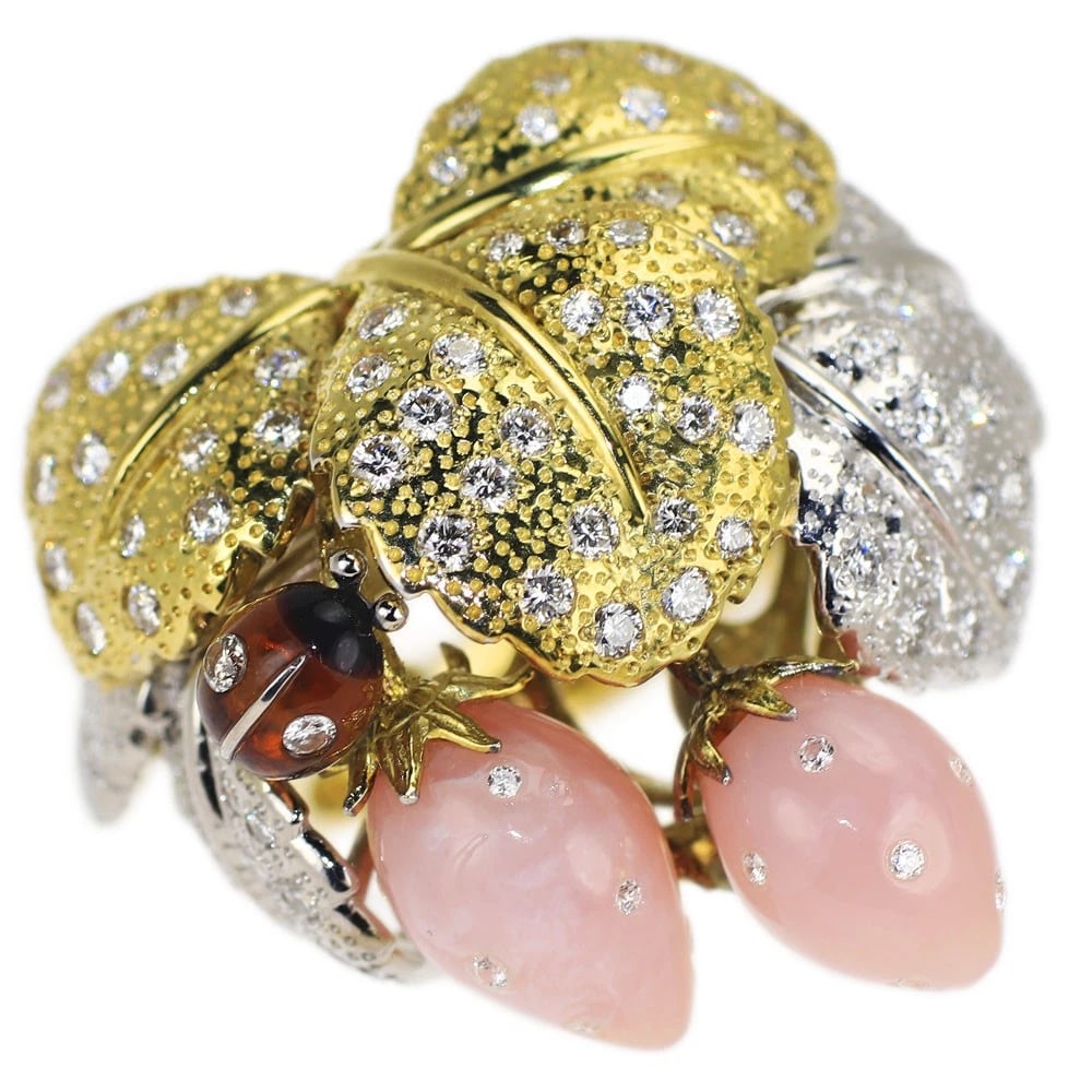 AK COLLECTION/KANAZAWA IKUNO K18YG/PT900 PINK DIAMOND RING: AK Collection/Kanazawa Ikuno K18YG/PT900 Pink Diamond Ring Brand: None Type/Style: ring Material: K18YG/PT900, Main Stone/Creation Opal Color: YG\Silver Size: 6 US Accessories: None Accessories