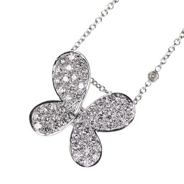 K18WG DIAMOND PENDANT NECKLACE: K18WG Diamond Pendant Necklace Brand: None Type/Style: pendant necklace Material: K18WG, Main Stone/Creation Natural Color: WG Size: Necklace: Chain Length36cm Accessories: None Accessorie