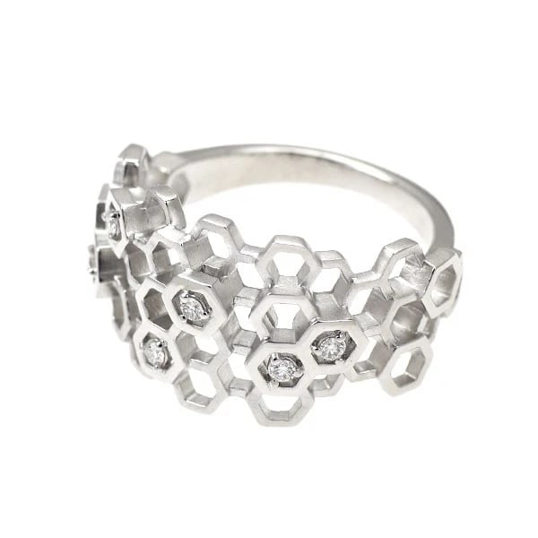 K18WG DIAMOND RING - 2