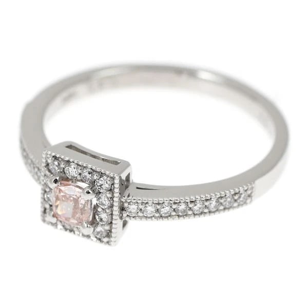 PT950 NATURAL PINK DIAMOND RING - 2