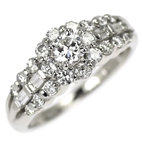 PT900 DIAMOND RING: Pt900 diamond ring Brand: None Type/Style: ring Material: Pt900 Color: none Size: 5.5 - 5.75 US Accessories: None Accessories Notice: When purchasing pre-owned goods, please refer to the photos of