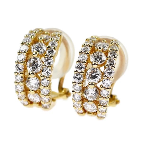 K18YG DIAMOND EARRING: K18YG diamond earring Brand: None Type/Style: piercing Material: K18YG, Main Stone/Creation Natural Color: YG Size: Length/Width/Diameter14.0 Accessories: None Accessories Notice: When pur