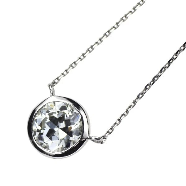 PT900/ PT850 CIRCULAR BRILLIANT CUT DIAMOND PENDANT NECKLACE: Pt900/ Pt850 Circular Brilliant Cut Diamond Pendant Necklace Brand: None Type/Style: pendant necklace Material: Pt900/ Pt850, Main Stone/Creation Natural Color: Silver Size: Necklace: Chain