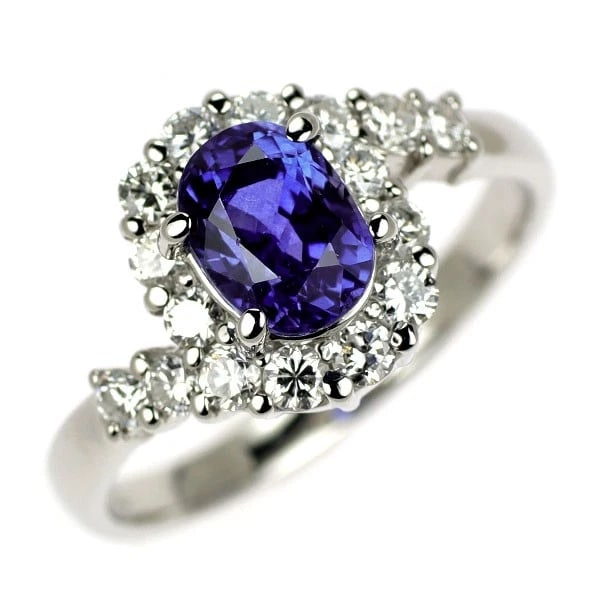 PT900 SAPPHIRE DIAMOND RING: Pt900 sapphire diamond ring Brand: None Type/Style: ring Material: Pt900, Main Stone/Creation sapphires Color: none Size: 5.5 - 5.75 US Accessories: None Accessories Notice: When purchasin