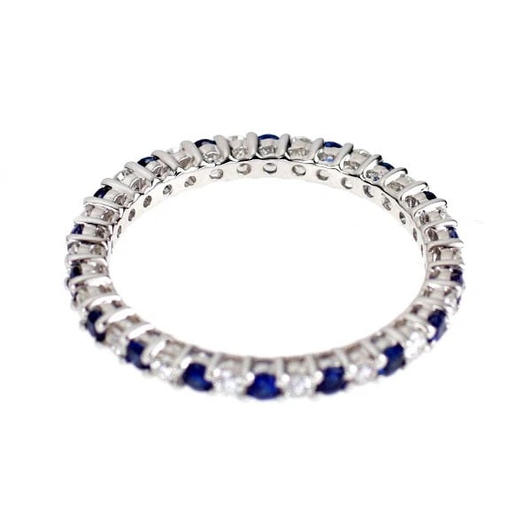 K18WG SAPPHIRE DIAMOND RING - 2