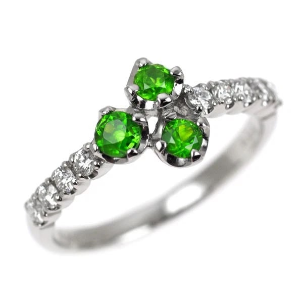 RARE PT900 DEMANTOID GARNET DIAMOND RING: Rare Pt900 Demantoid Garnet Diamond Ring Brand: None Type/Style: ring Material: Pt900 Color: none Size: 6 US Accessories: None Accessories Notice: When purchasing pre-owned goods, please r
