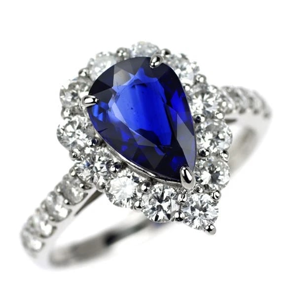 PT950 ROYAL BLUE SAPPHIRE DIAMOND RING: Pt950 Royal Blue Sapphire Diamond Ring Brand: None Type/Style: ring Material: PT950, Main Stone/Creation sapphiresSide Stonediamonds Color: Silver Size: 6 US Accessories: None Accessories N