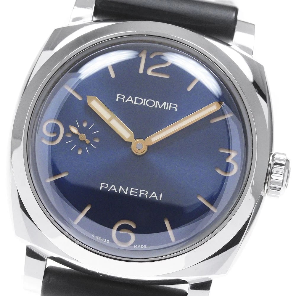PANERAI RADIOMIR DAYS HAND WINDING WATCH: PANERAI Radiomir Days Hand Winding Watch Brand: PANERAI Type/Style: Wristwatch Material: Band Material rubber, Case Material Stainless Steel Color: Band Color black, Case Color Silver, Dial Color