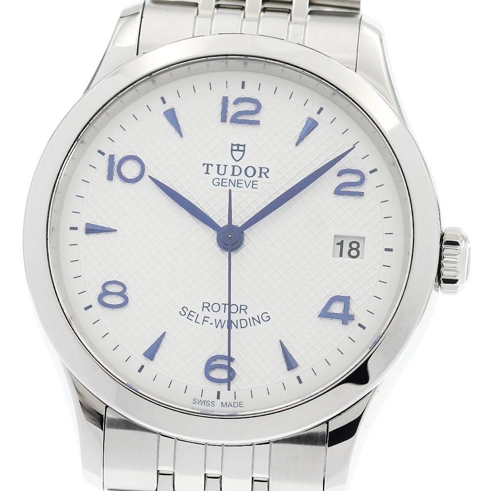 TUDOR AUTOMATIC WATCH: TUDOR Automatic Watch Brand: TUDOR Type/Style: Wristwatch Material: Band Material Stainless Steel, Case Material Stainless Steel Color: Band Color Silver, Case Color Silver, Dial Color white Size: