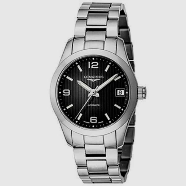 LONGINES CONQUEST BLACK DIAL AUTOMATIC LADIES WATCH (1 of 2)
