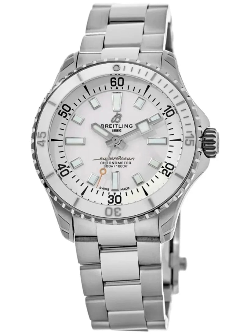 BREITLING SUPEROCEAN AUTOMATIC WATCH: BREITLING Superocean Automatic Watch Brand: Breitling Type/Style: Wristwatch Material: ss Color: Dial Color white Size: Case Diameter 36 x 36 mm Accessories: None Accessories Notice: When