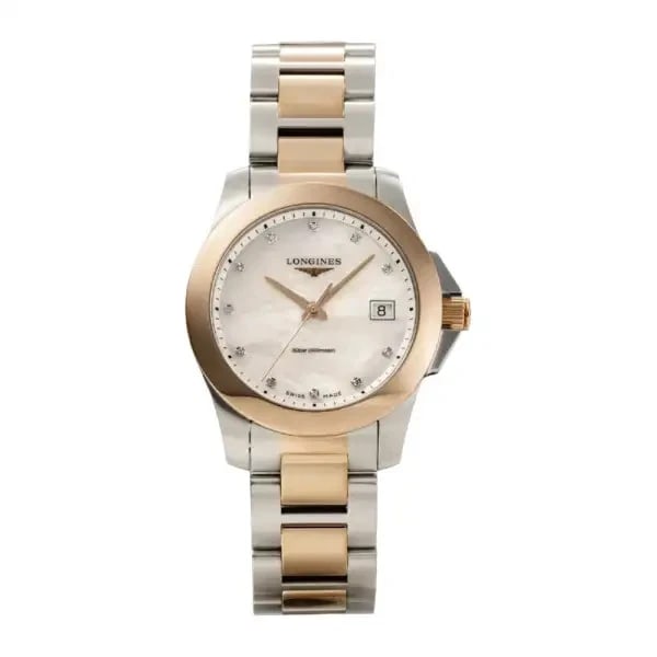 LONGINES CONQUEST WHITE WATCH: Longines Conquest White Watch Brand: Longines Type/Style: Wristwatch Material: ss Color: Dial Color silver gold Size: [Case Size] 34mm x 34mm x 9mm Accessories: None Accessories Notice: When