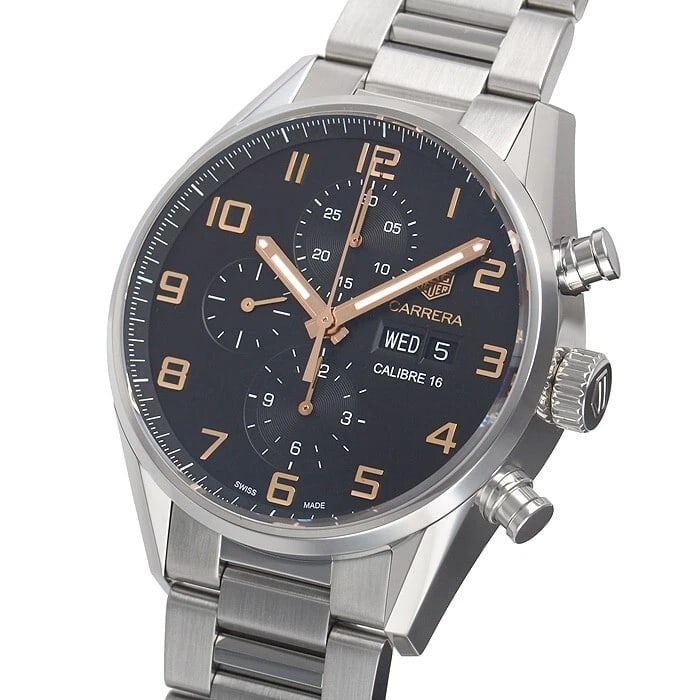 TAG HEUER CARRERA CALIBRE DAY DATE WATCH: TAG Heuer CARRERA Calibre Day Date Watch Brand: TAG Heuer Type/Style: Wristwatch Material: ss Color: Dial Color black Size: Case Size43.0mm Accessories: None Accessories Notice: When purchasing