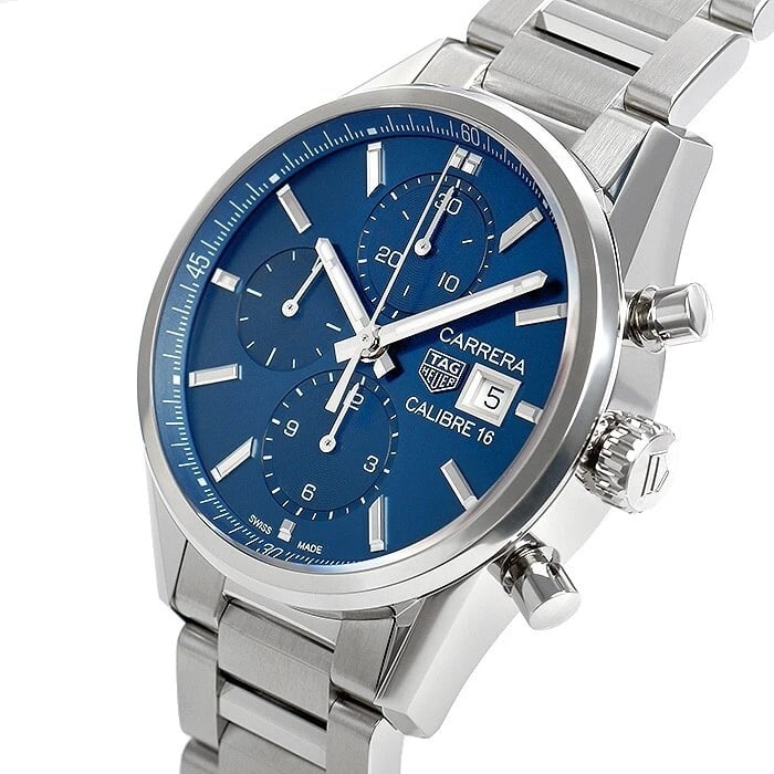 TAG HEUER CARRERA CALIBRE CHRONOGRAPH WATCH: TAG Heuer CARRERA Calibre Chronograph Watch Brand: TAG Heuer Type/Style: Wristwatch Material: ss Color: Dial Color blue Size: Case size41.0mm Accessories: None Accessories Notice: When purchasing