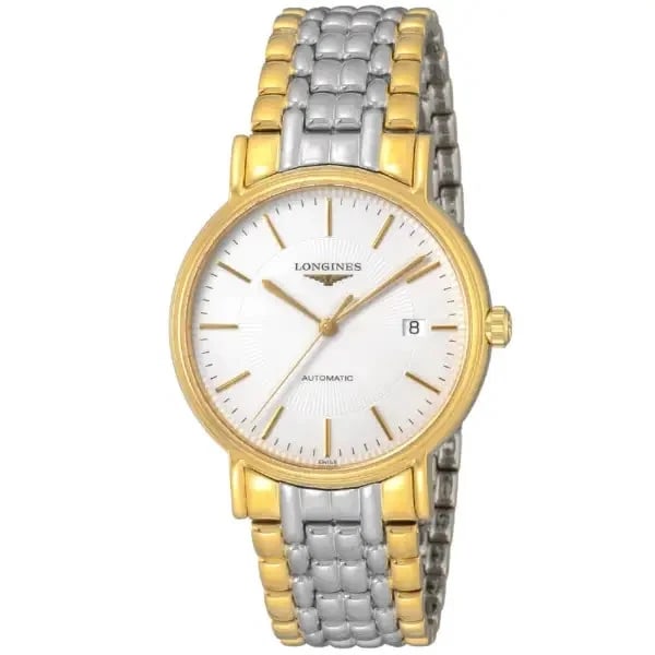 LONGINES PRESENSE WHITE WATCH: Longines Presense White Watch Brand: Longines Type/Style: Wristwatch Material: SS Color: Dial Color YG silver Size: [Case Size] 38mm x 38mm x 9mm Accessories: None Accessories Notice: When purchasing
