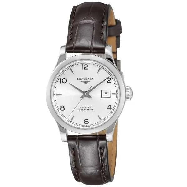 LONGINES RECORD LEATHER LADIES WATCH: Longines Record Leather Ladies Watch Brand: Longines Type/Style: Wristwatch Material: ss leather Color: Dial Color silver Size: Approx. 30mm (excluding crown) Accessories: None Accessories Notice: