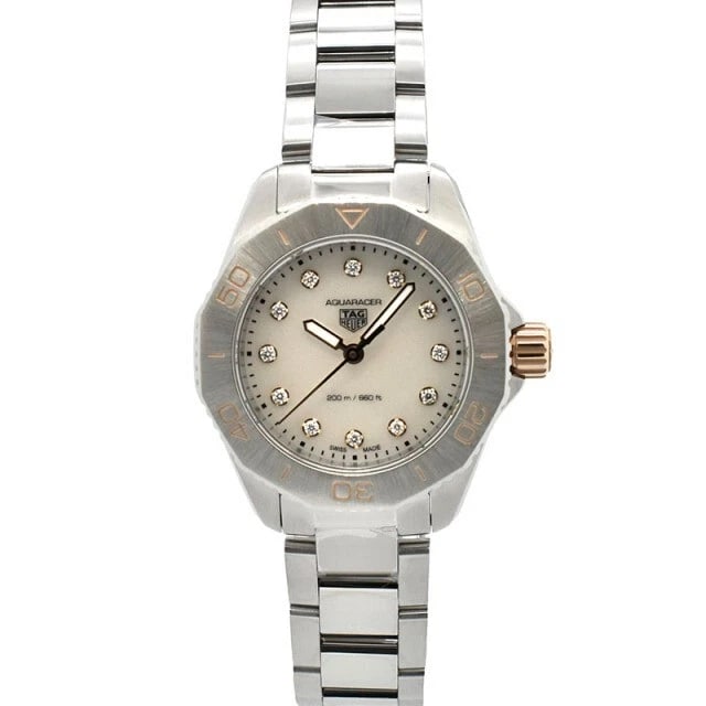 TAG HEUER AQUARACER PROFESSIONAL QUARTZ NEW WATCH: TAG HEUER Aquaracer Professional Quartz New Watch Brand: TAG Heuer Type/Style: Wristwatch Material: ss Color: Dial Color White shell/12P diamond Size: Case diameter: 30mm Accessories: None