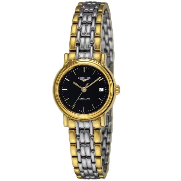 LONGINES PLEASANCE BLACK WATCH: Longines Pleasance Black Watch Brand: Longines Type/Style: Wristwatch Material: ss GOld Color: Dial Color black Size: Case size Approx. 25mm (excluding crown) Accessories: None Accessories Notice: