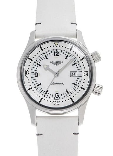 LONGINES LEGEND DIVER DATE WHITE NEW WATCH: Longines Legend Diver Date White New Watch Brand: Longines Type/Style: Wristwatch Material: ss leather Color: Dial Color white Size: Case Diameter 36mm Accessories: None Accessories Notice: When