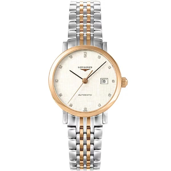 LONGINES WOMETAL BELT WATCH: Longines WoMetal Belt Watch Brand: Longines Type/Style: Wristwatch Material: Stainless steel/18K pink gold Color: Dial Color Silver x Gold Size: 29mm (height) x 29mm (width) x 8.5mm (thickness) Ac