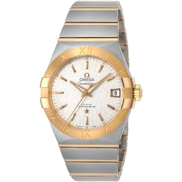 OMEGA CONSTELLATION METAL BELT WATCH: OMEGA Constellation Metal Belt Watch Brand: OMEGA Type/Style: Wristwatch Material: SS + 18k Yellow Gold Color: Dial Color Silver Size: Case Size: 38mm Accessories: None Accessories Notice: