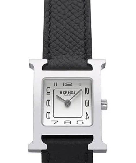 HERMES H WATCH PM WOMEN'S WATCH: HERMES H Watch PM Women's Watch Brand: HERM?S Type/Style: Wristwatch Material: SS leather Color: Dial Color silver Size: Case Diameter: 25 x 21 mm Accessories: None Accessories Notice: Whe