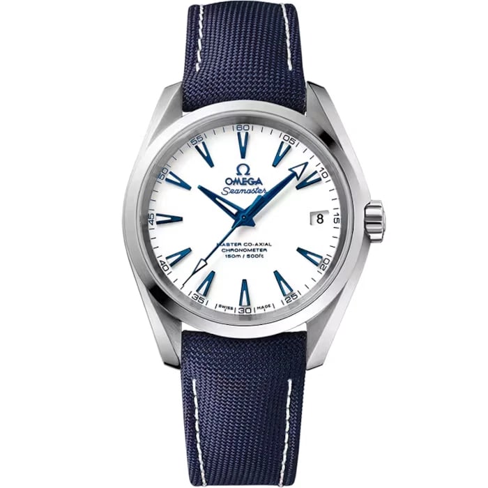 OMEGA SEAMASTER AQUA TERRA MASTER CO-AXIAL WATCH: OMEGA Seamaster Aqua Terra Master Co-Axial Watch Brand: OMEGA Type/Style: Wristwatch Material: Ti Color: Dial Color White Size: Case Size: 38.5mm Accessories: None Accessories Notice: When purchasing